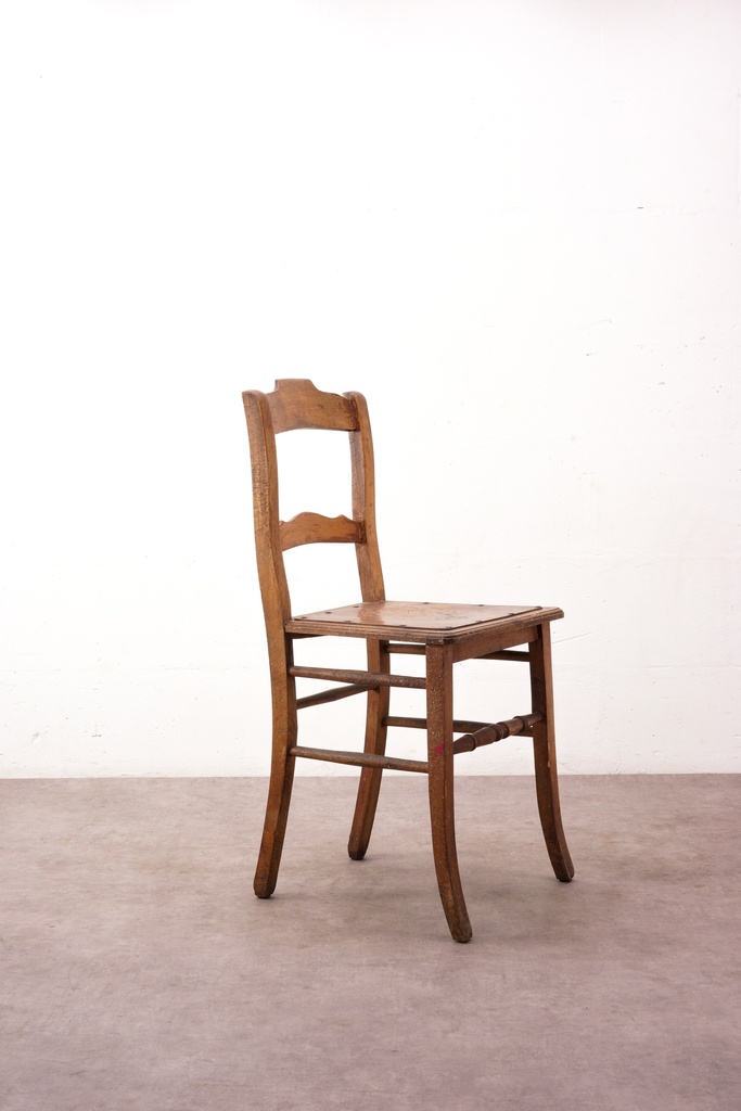 Rustic Wooden Ladder-Back Chair