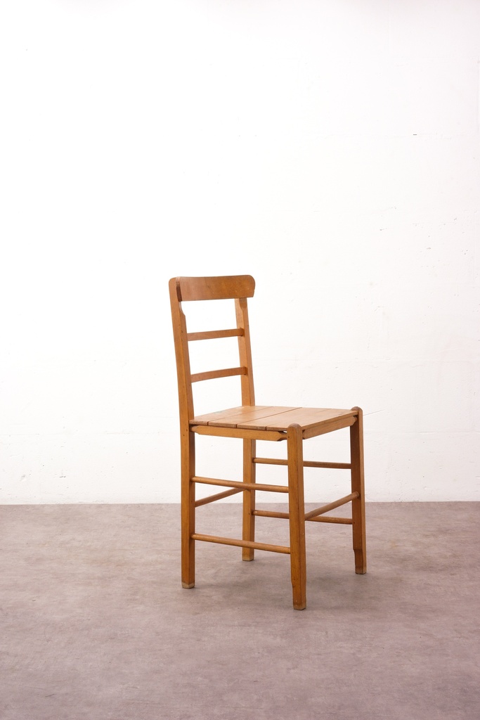 Rustic Wood Ladder-Back Chair