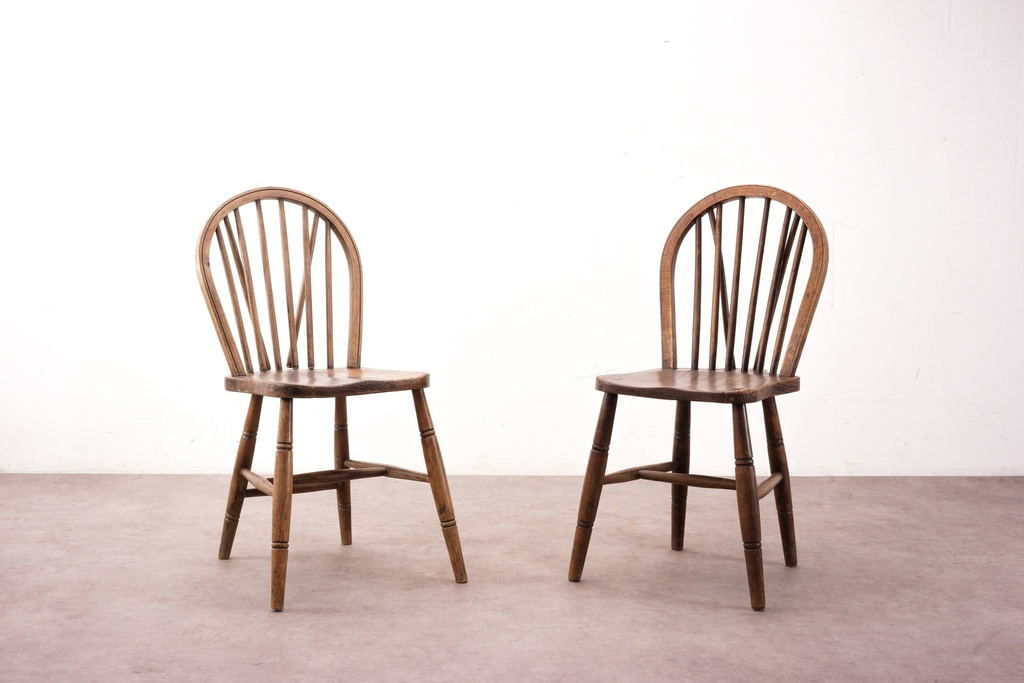 Rustic Wooden Spindle Back Chair