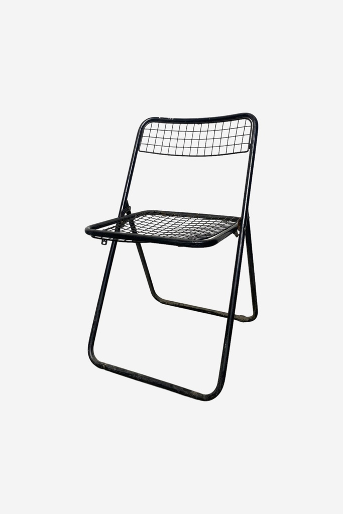 Industrial Black Wire Folding Chair