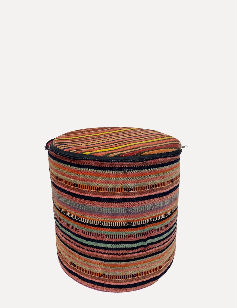 Colorful Striped Woven Ottoman