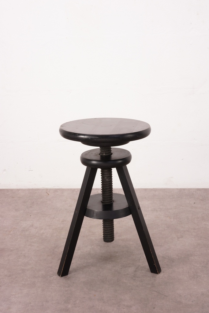 Industrial Black Adjustable Stool