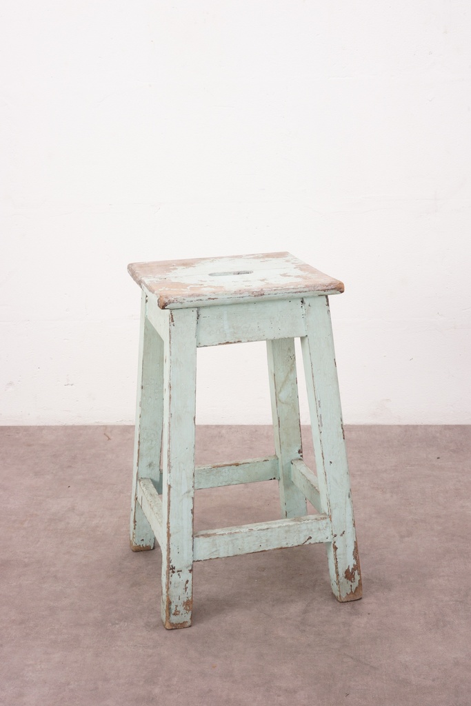 Weathered Rustic Mint Stool