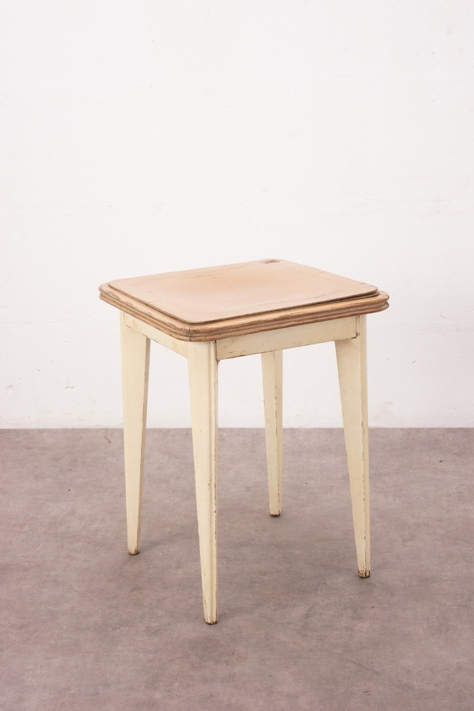 Vintage Cream Square Wooden Table