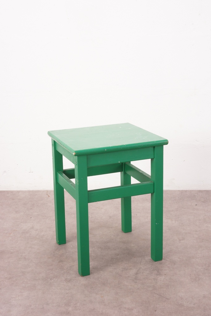 Emerald Green Wooden Stool