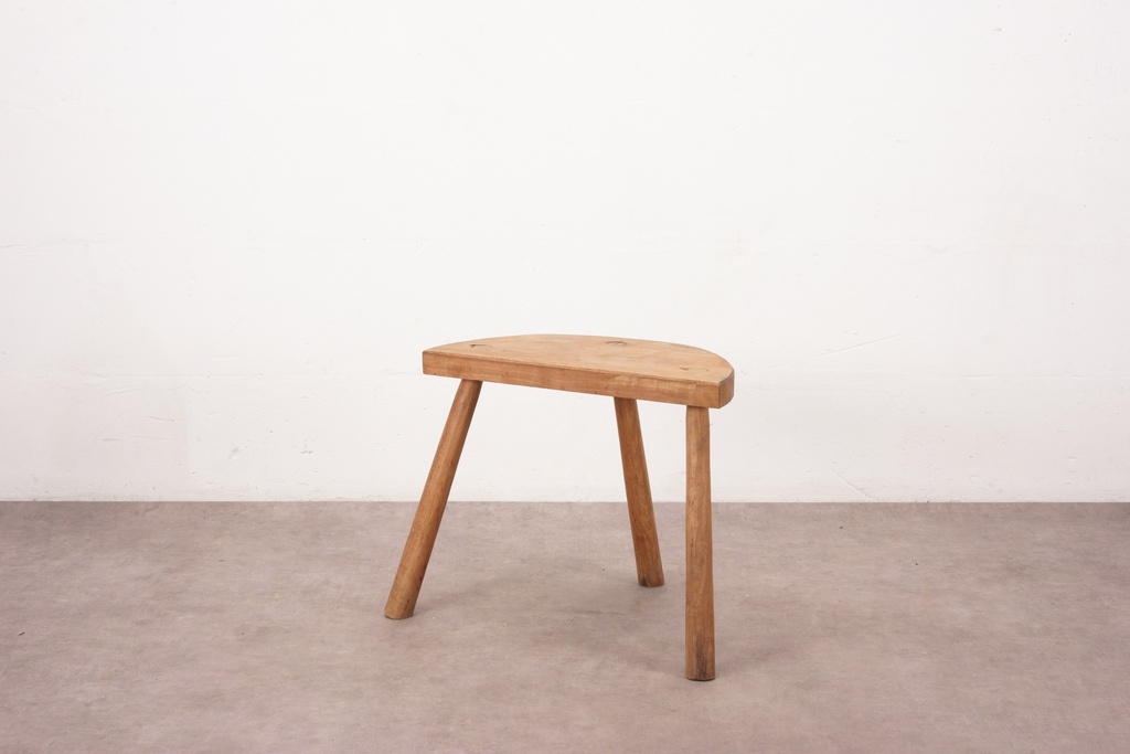 Rustic Wooden Stool with Angled Legs