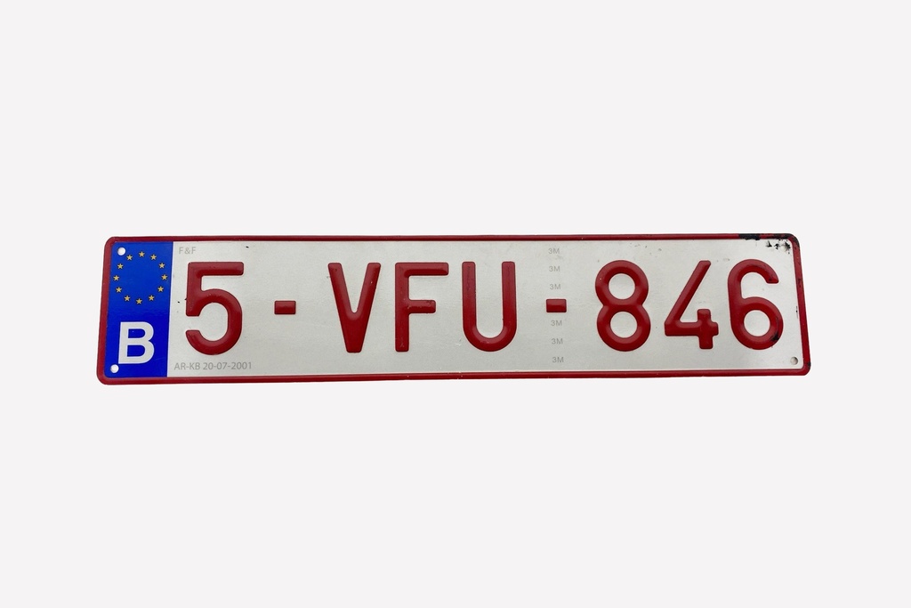 Belgian License Plate with EU Emblem