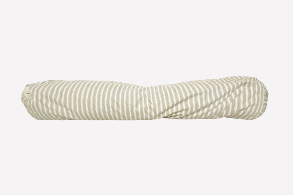 Beige Striped Bolster Pillow