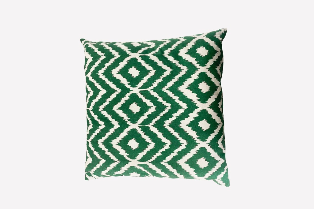 Emerald Ikat Diamond Throw Pillow