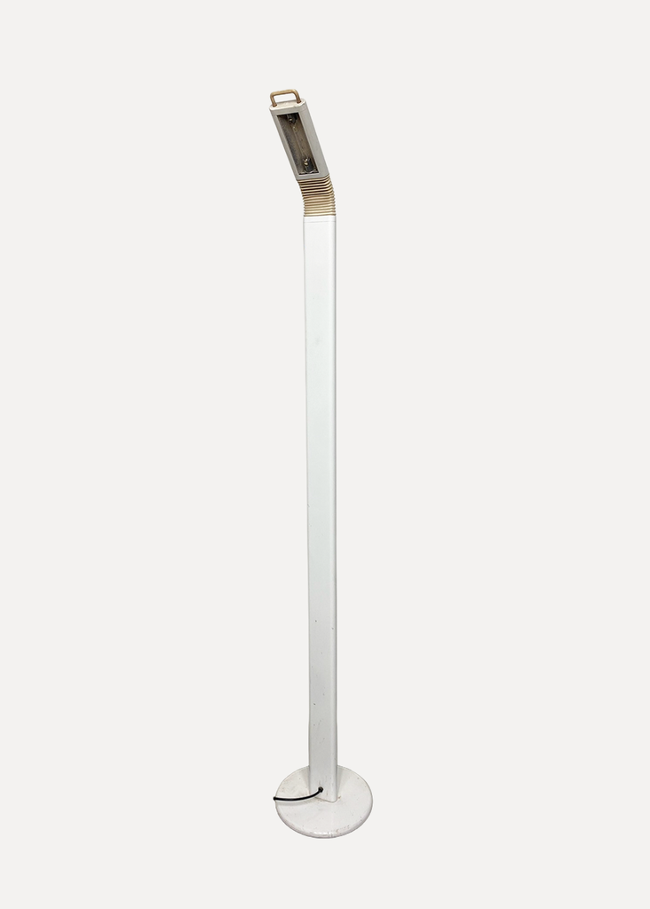 White Vintage Accordion-Neck Task Floor Lamp