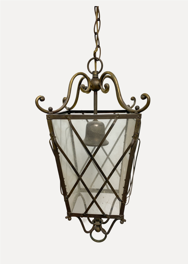 Hanging Metal And Glass Lamp