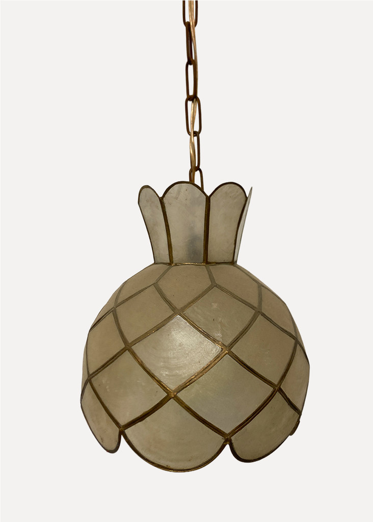 Mother-Of-Pearl And Gold Hanging Lamp