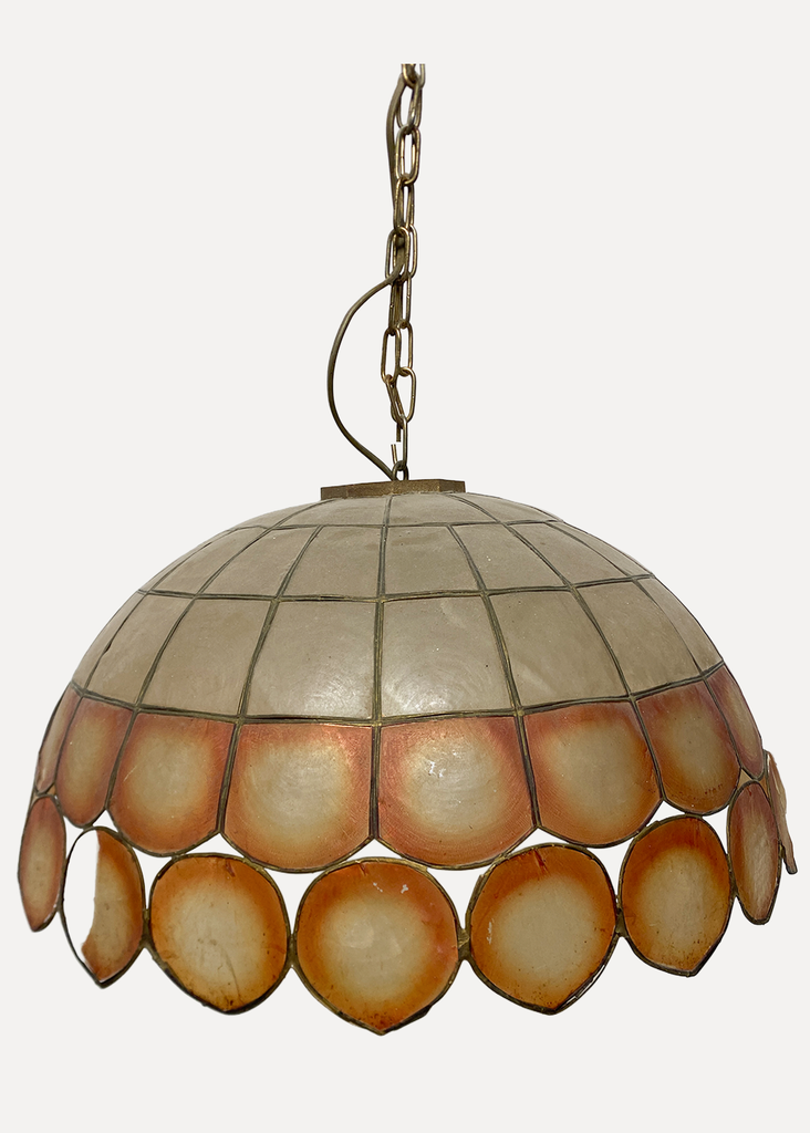 Orange Mother-Of-Pearl Hanging Lamp