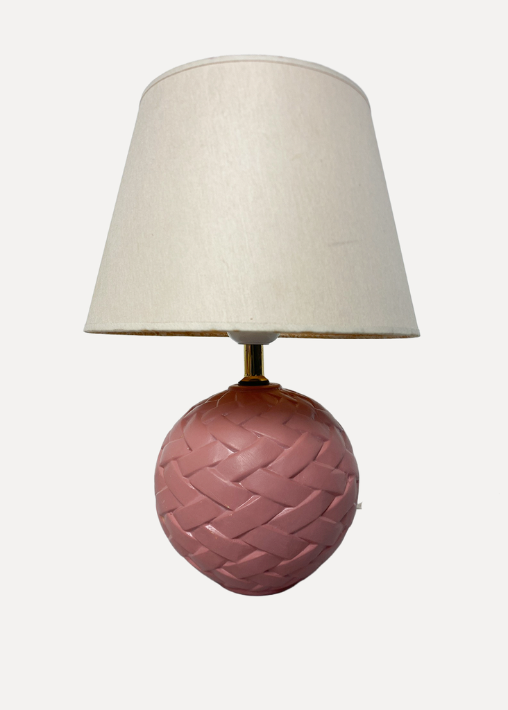 Pink and round table lamp