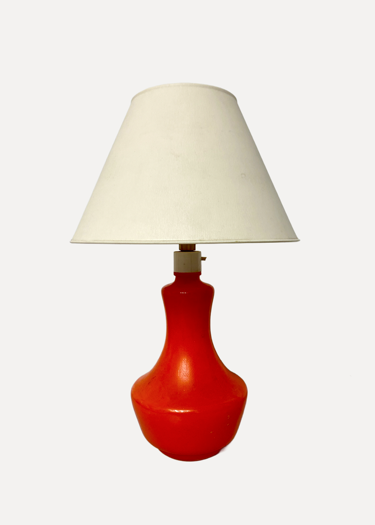Red plastic table lamp