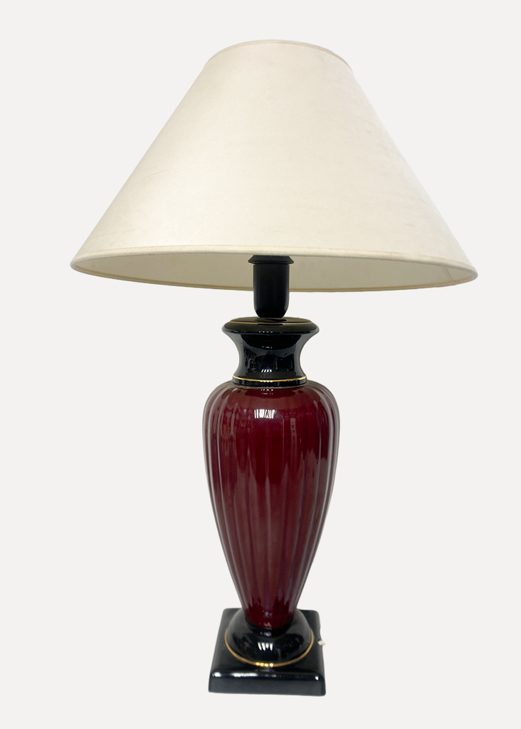 Black and red table lamp