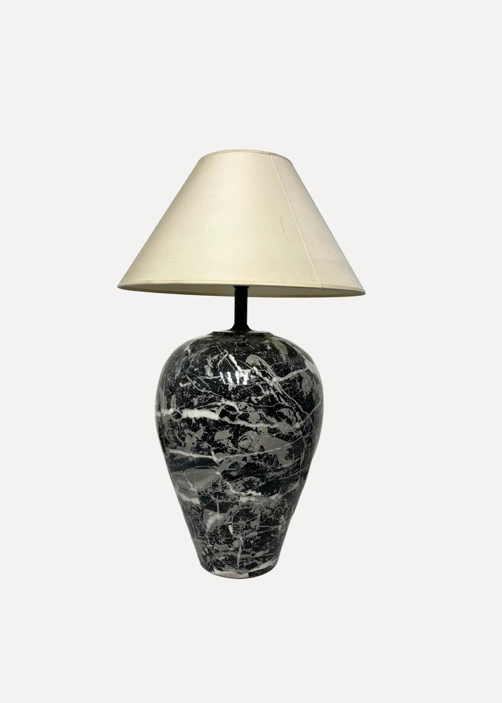 Marbble white and black table lamp
