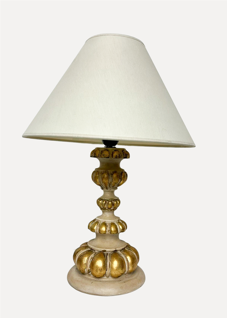 Gold And Beige Table Lamp