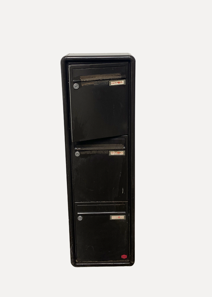 Column Of Black Mailboxes