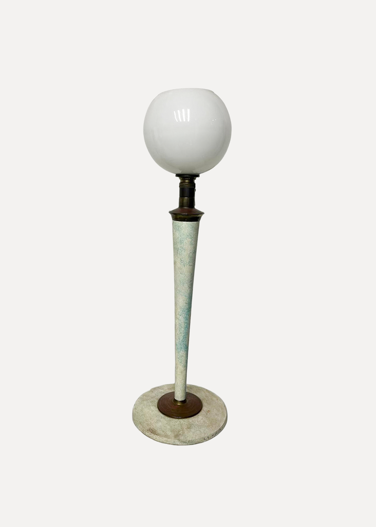 White Ball on Marble Foot Table Lamp