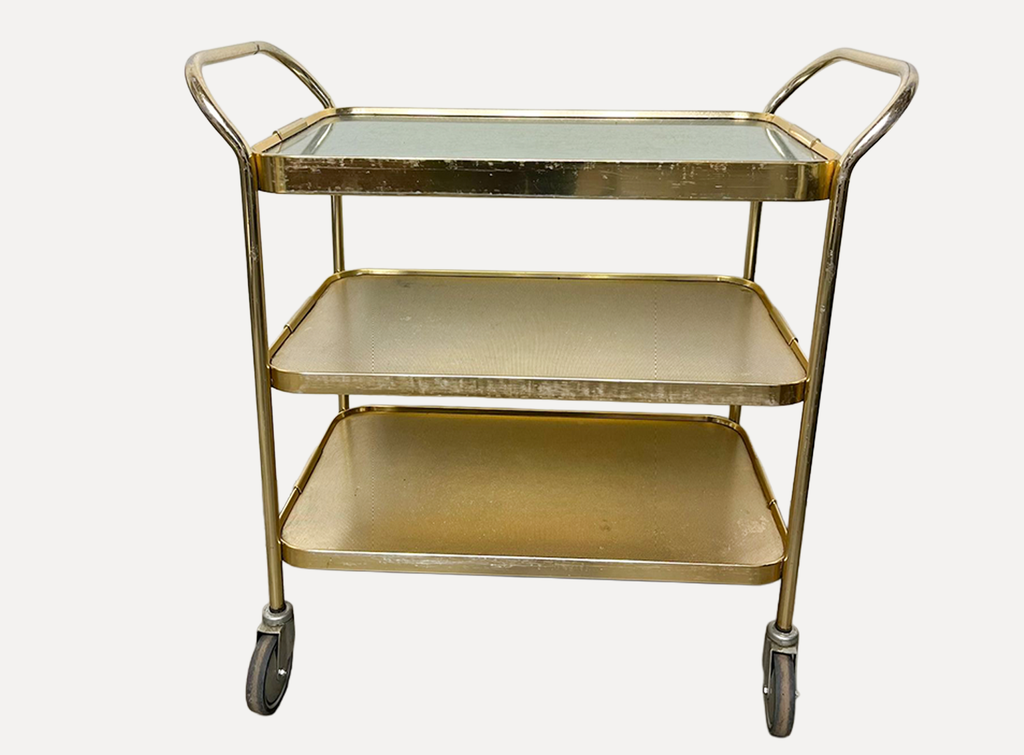 3-Tiered Gold Serving Cart