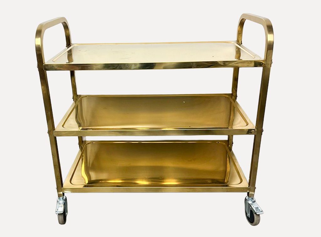 3-Tiered Golden Serving Cart