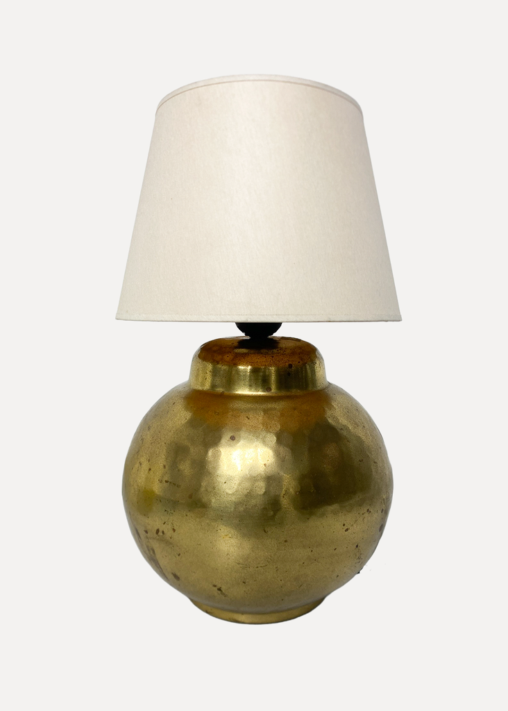 Gold and round table lamp