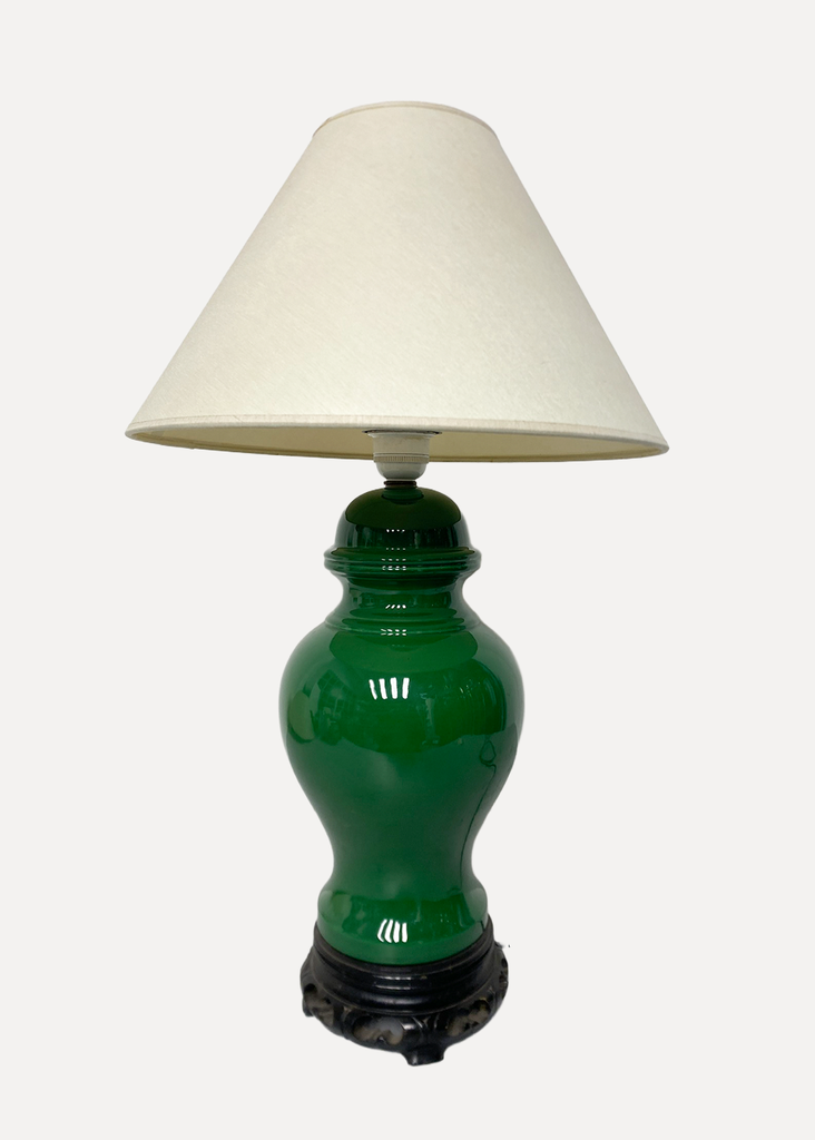 Green ceramic table lamp