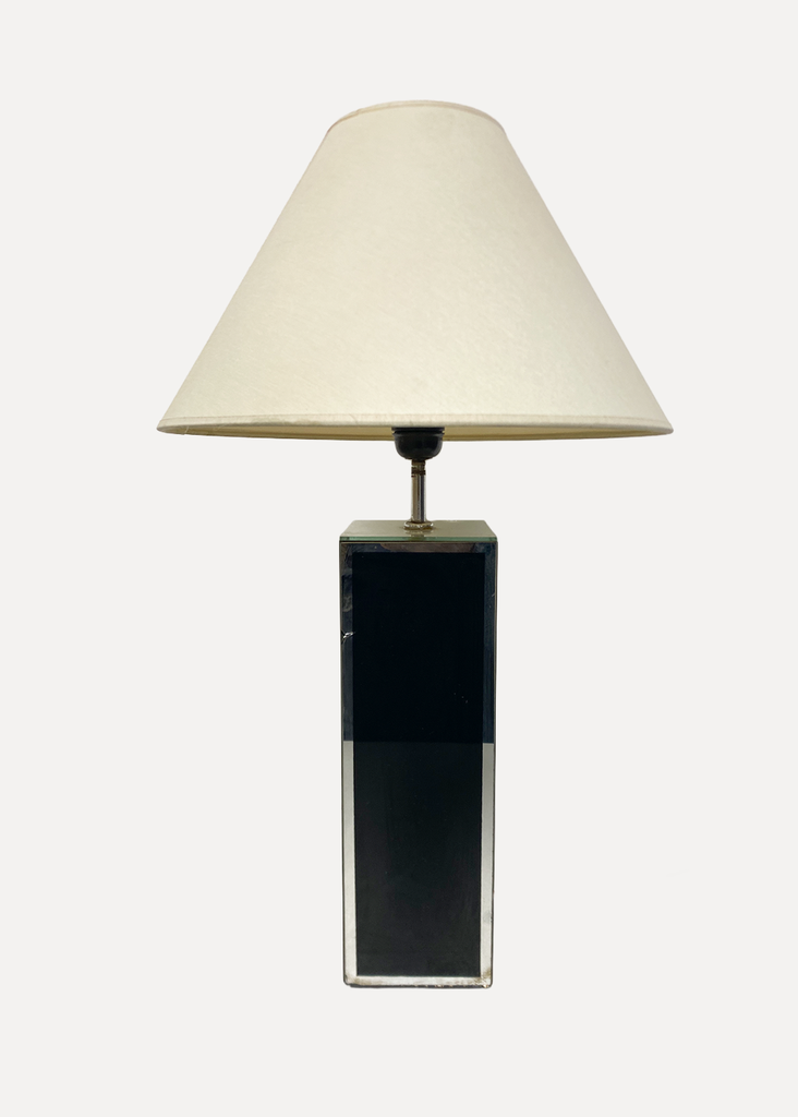 Black glass table lamp