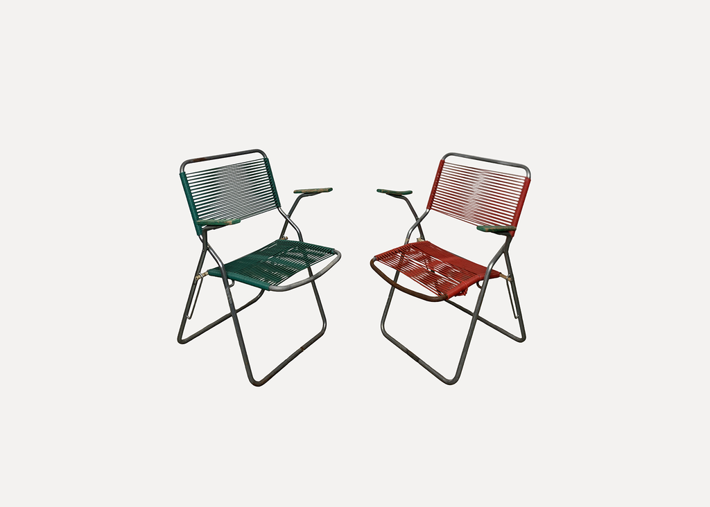Green And Red Folding Seating
