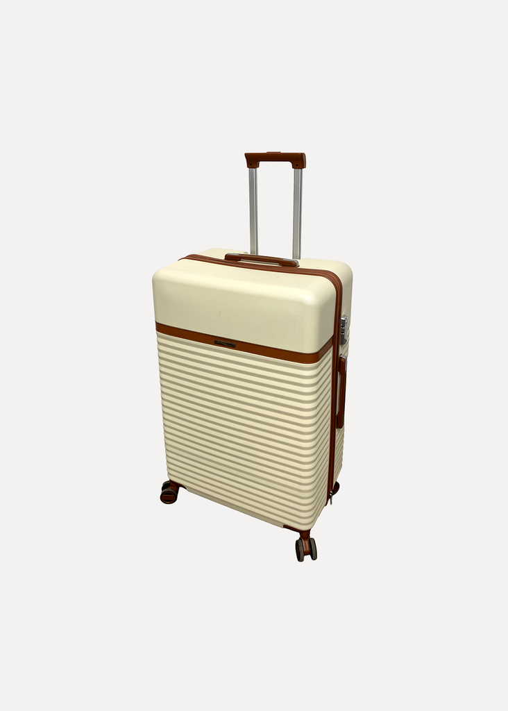 White And Brown Suitcase Luggage
