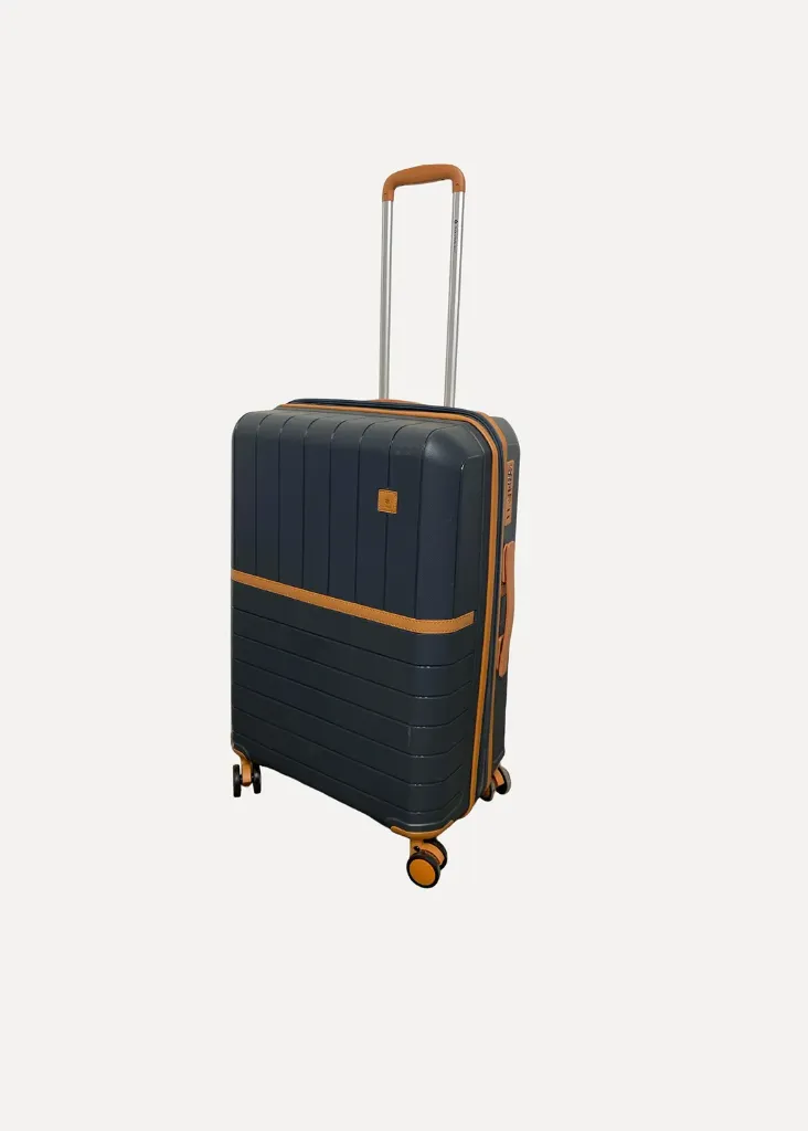 Blue And Brown Plastic Suitcase Luggage
