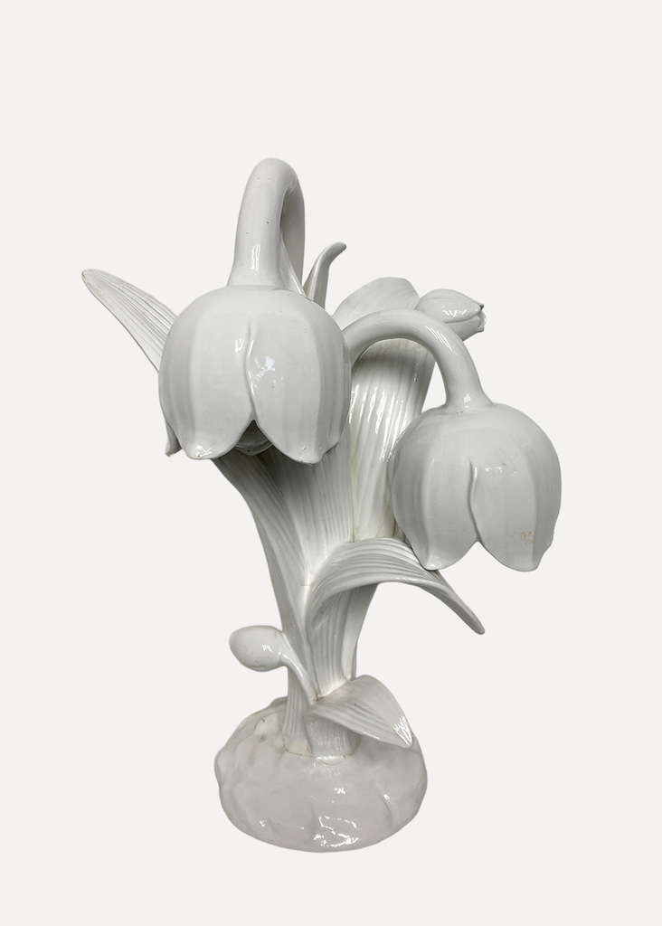 White Flowers Ceramic Sculpture