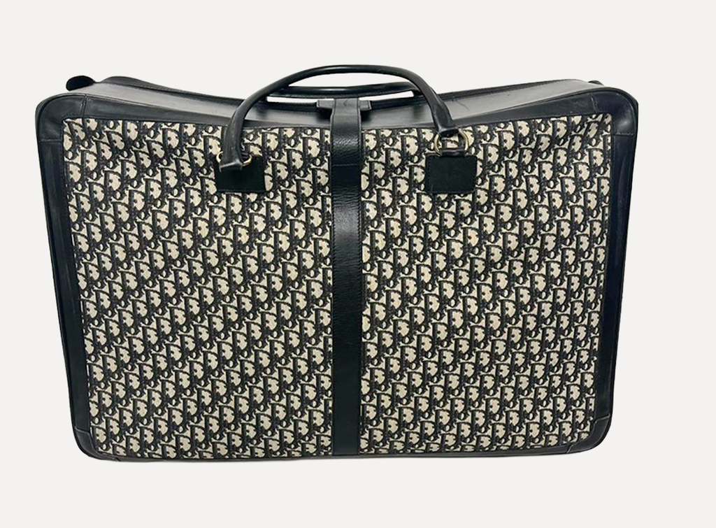 Black Leather Dior Suitcase Luggage
