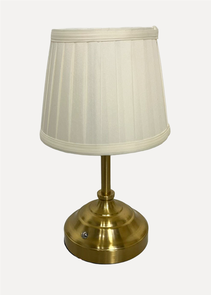 Gold and White Fabric Nightlamp