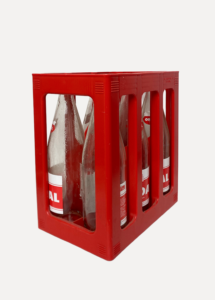Crate of glass bottles