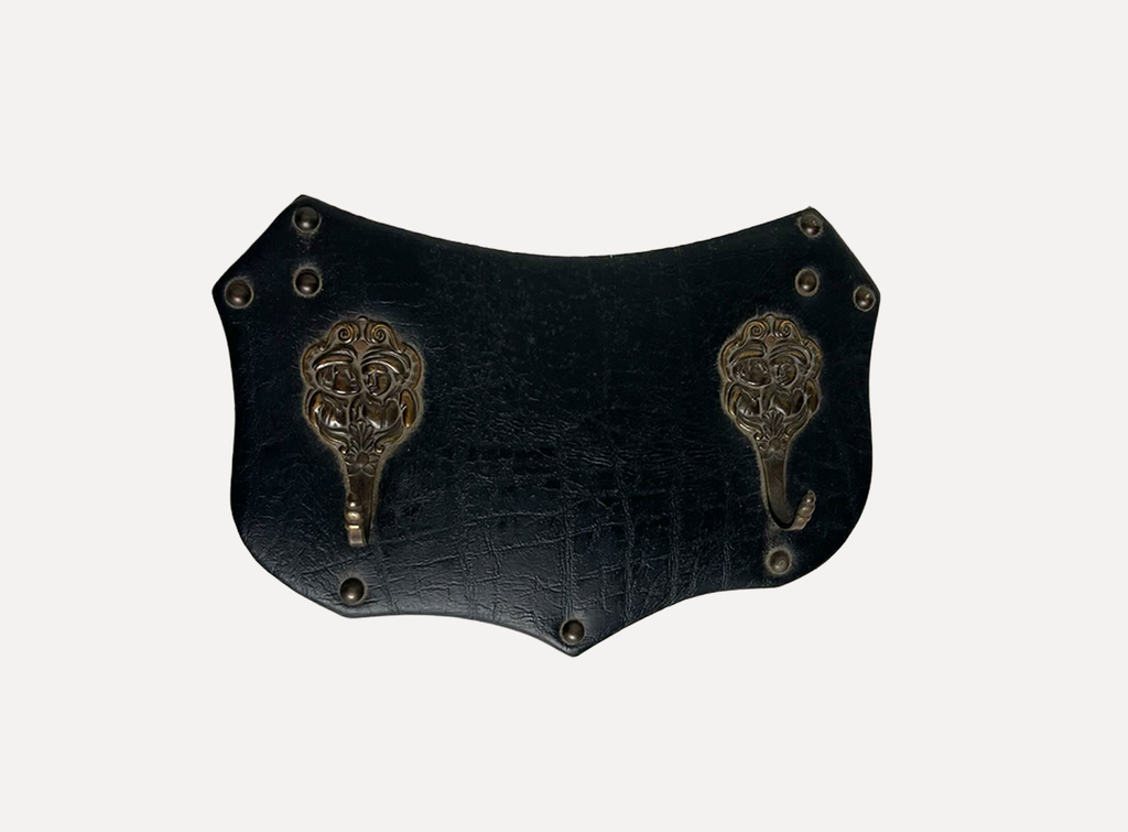 Black Leather Coat Rack