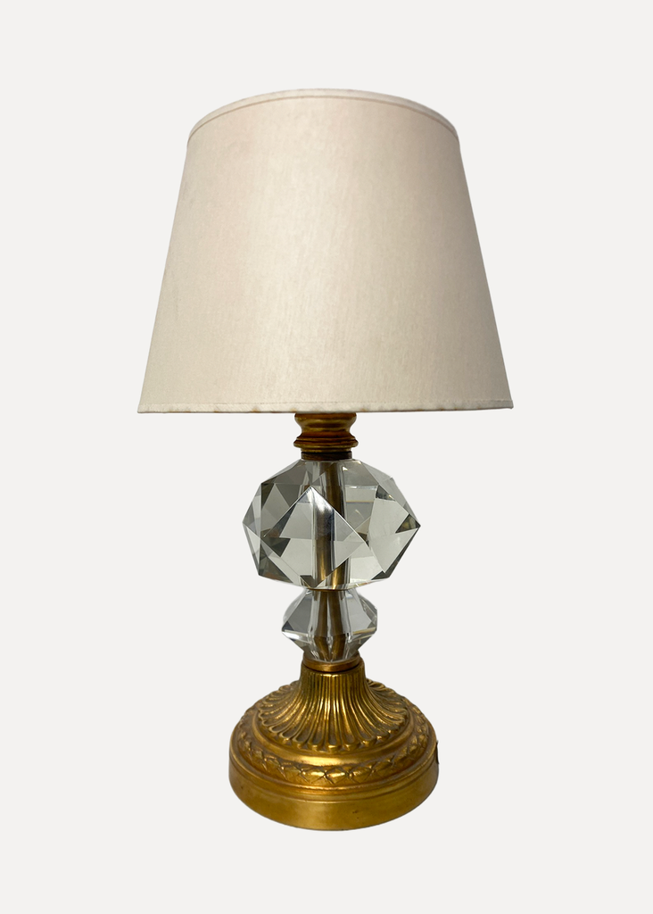 Golden and transparant glass table lamp