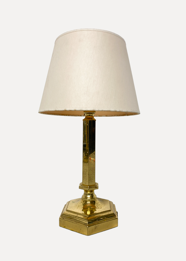 Golden  Table Lamp With Hexagonal Base