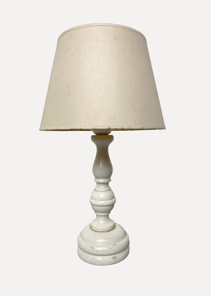 Vintage White Wooden Table Lamp