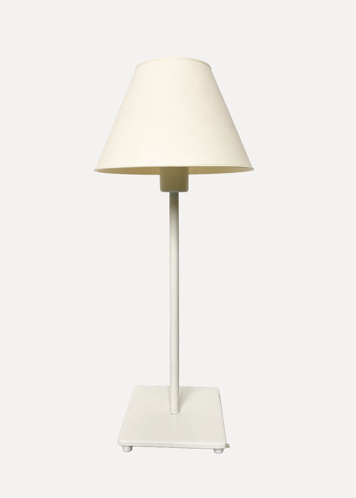 White table Lamp With Square Lamp Base