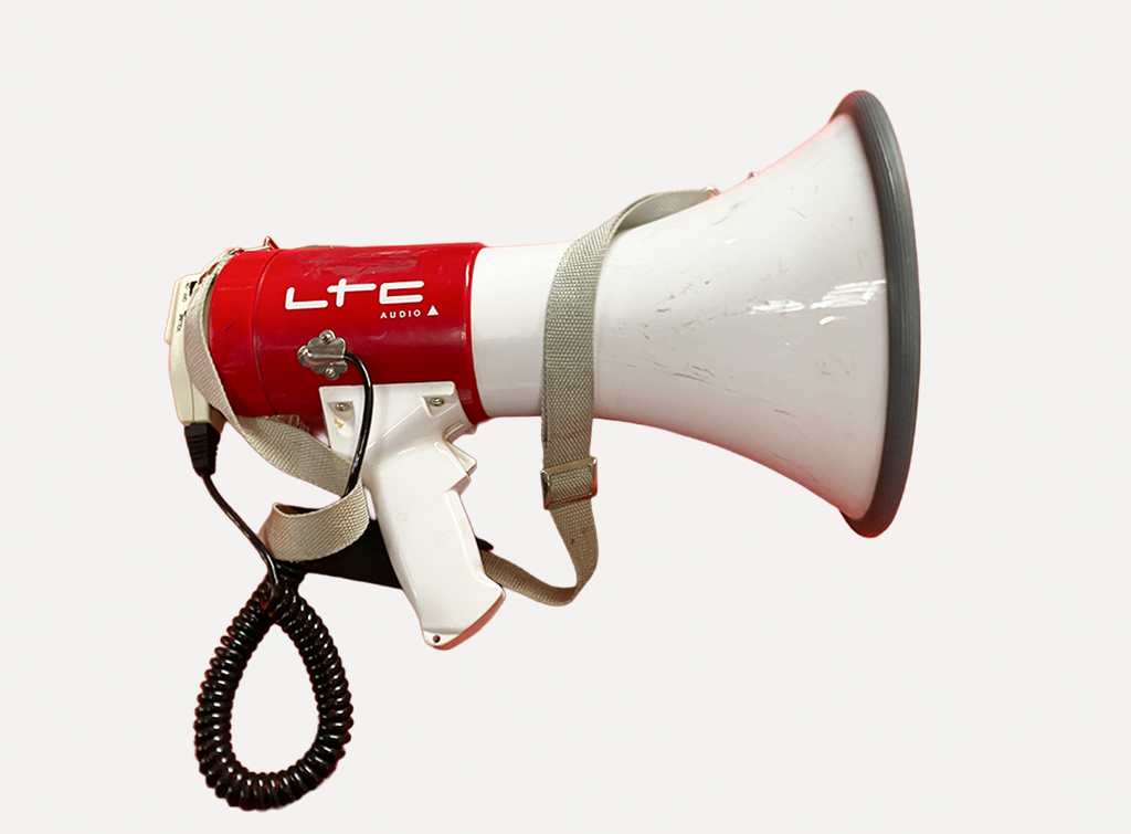 Red and white megaphone