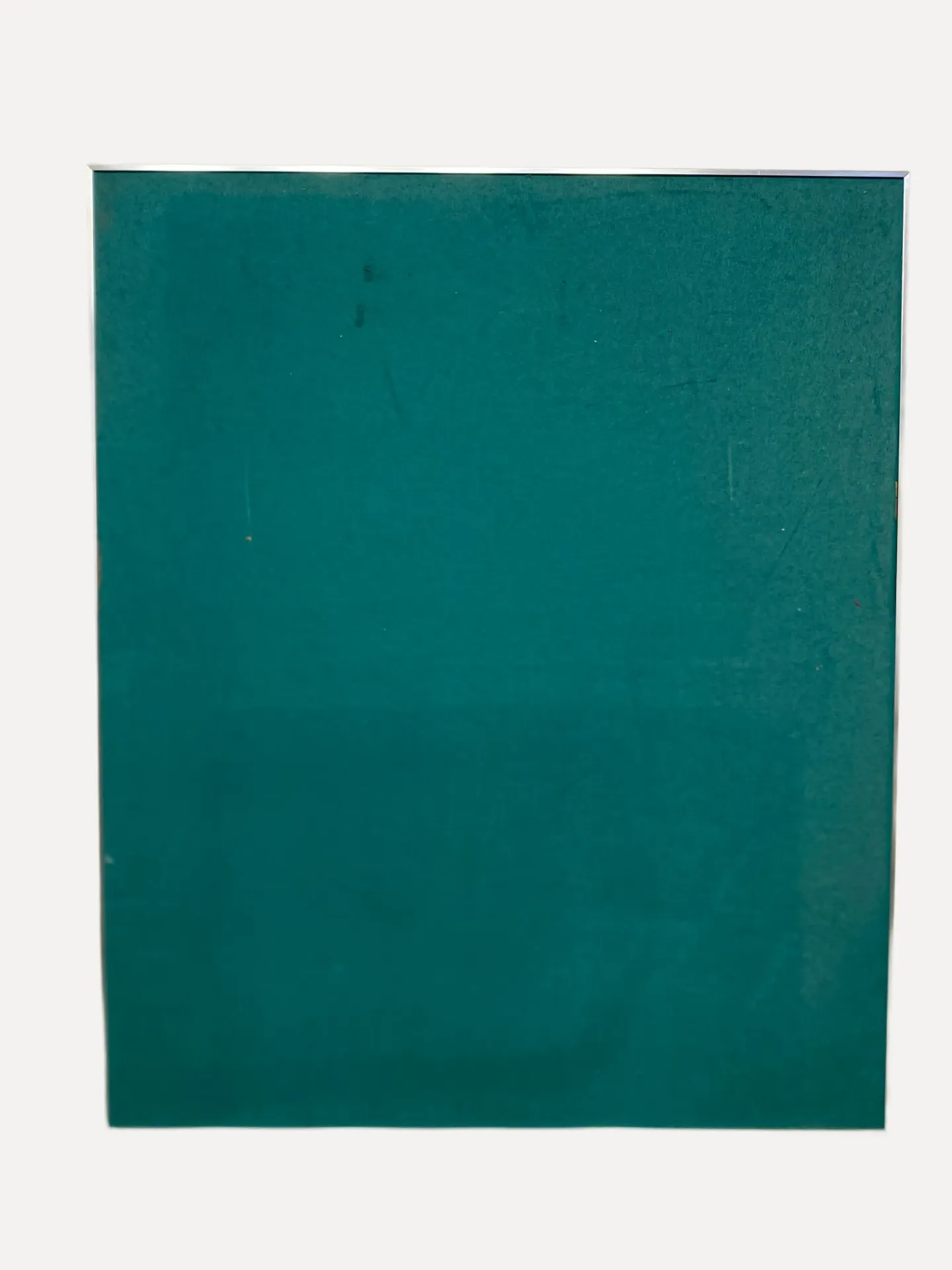 Green Bulletin Board With Silver Metal Frame