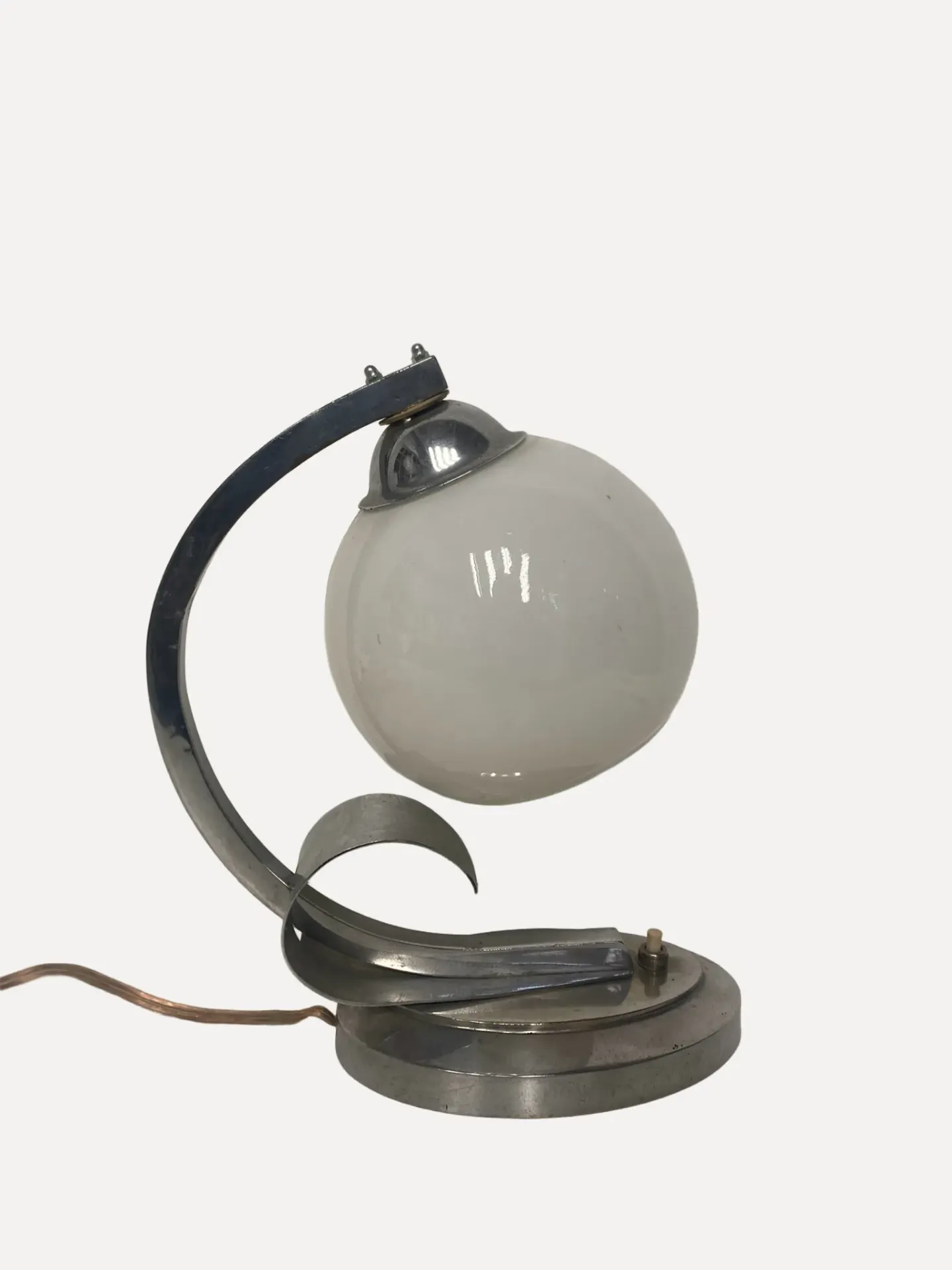 Art Deco Modernist Table Lamp With Globe