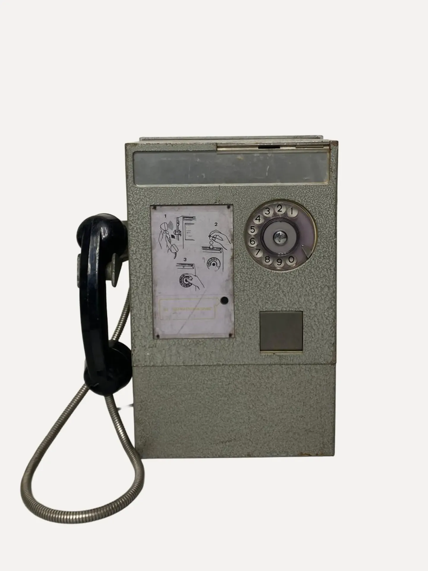 Vintage European Wall-Mounted Payphone