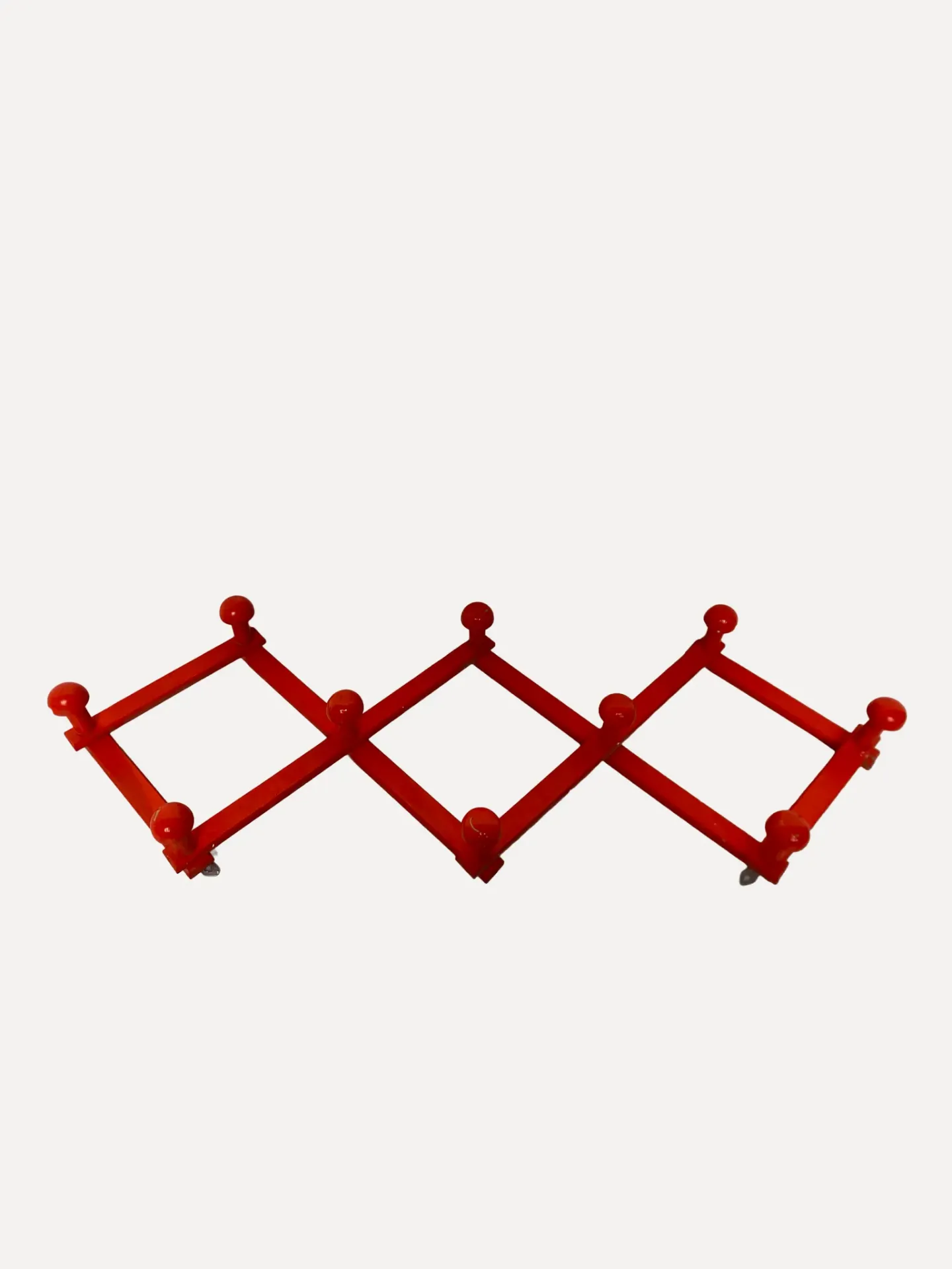 Red Wooden Accordion-Style Wall Hanger