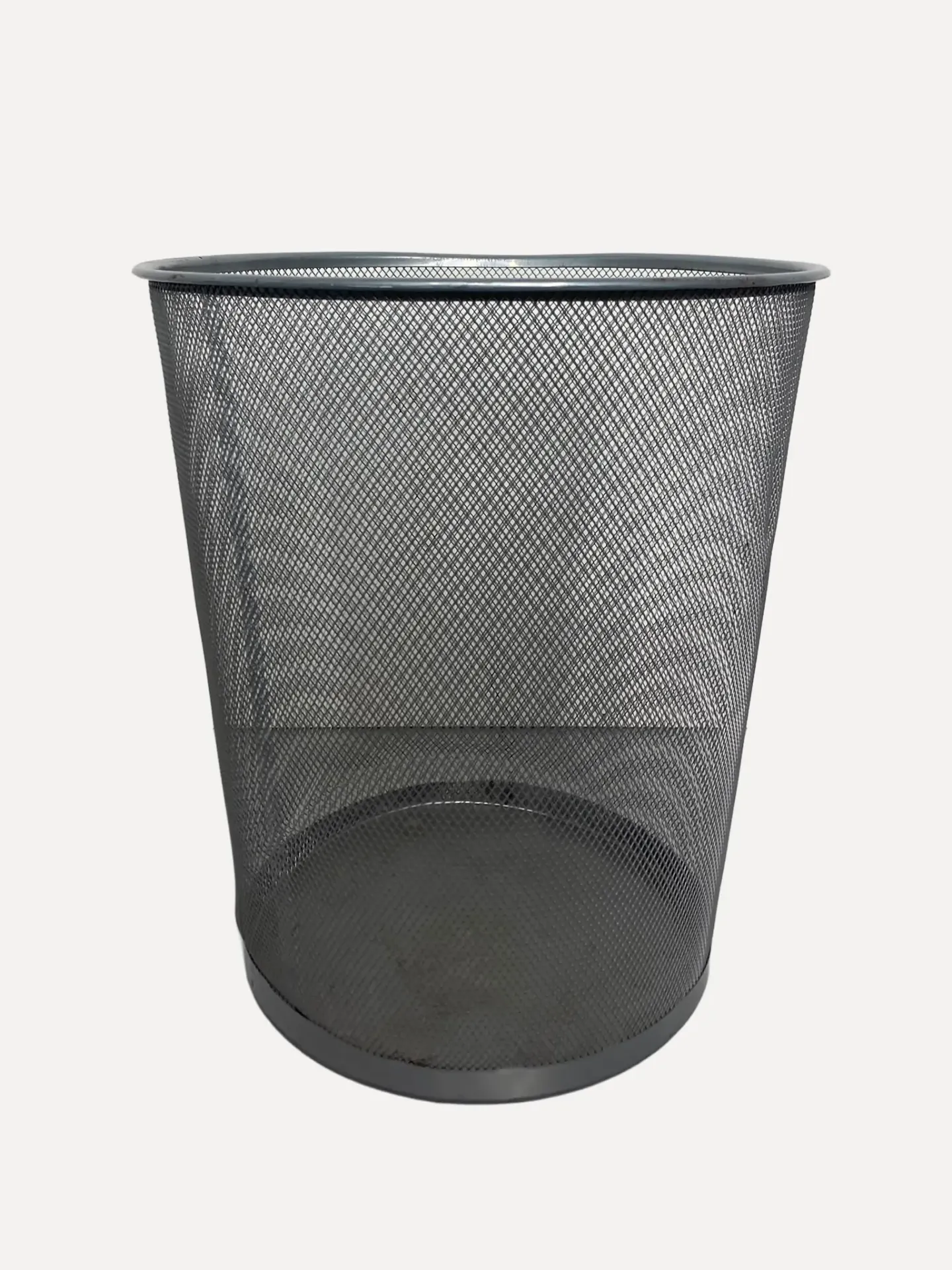 Silver Wire Mesh Waste Basket