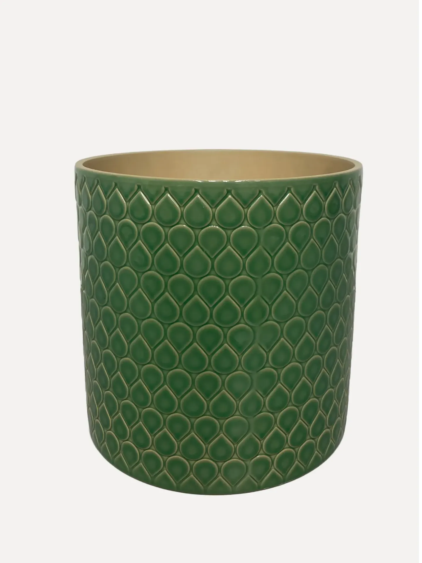 Ceramic Planter With Leaf Pattern
