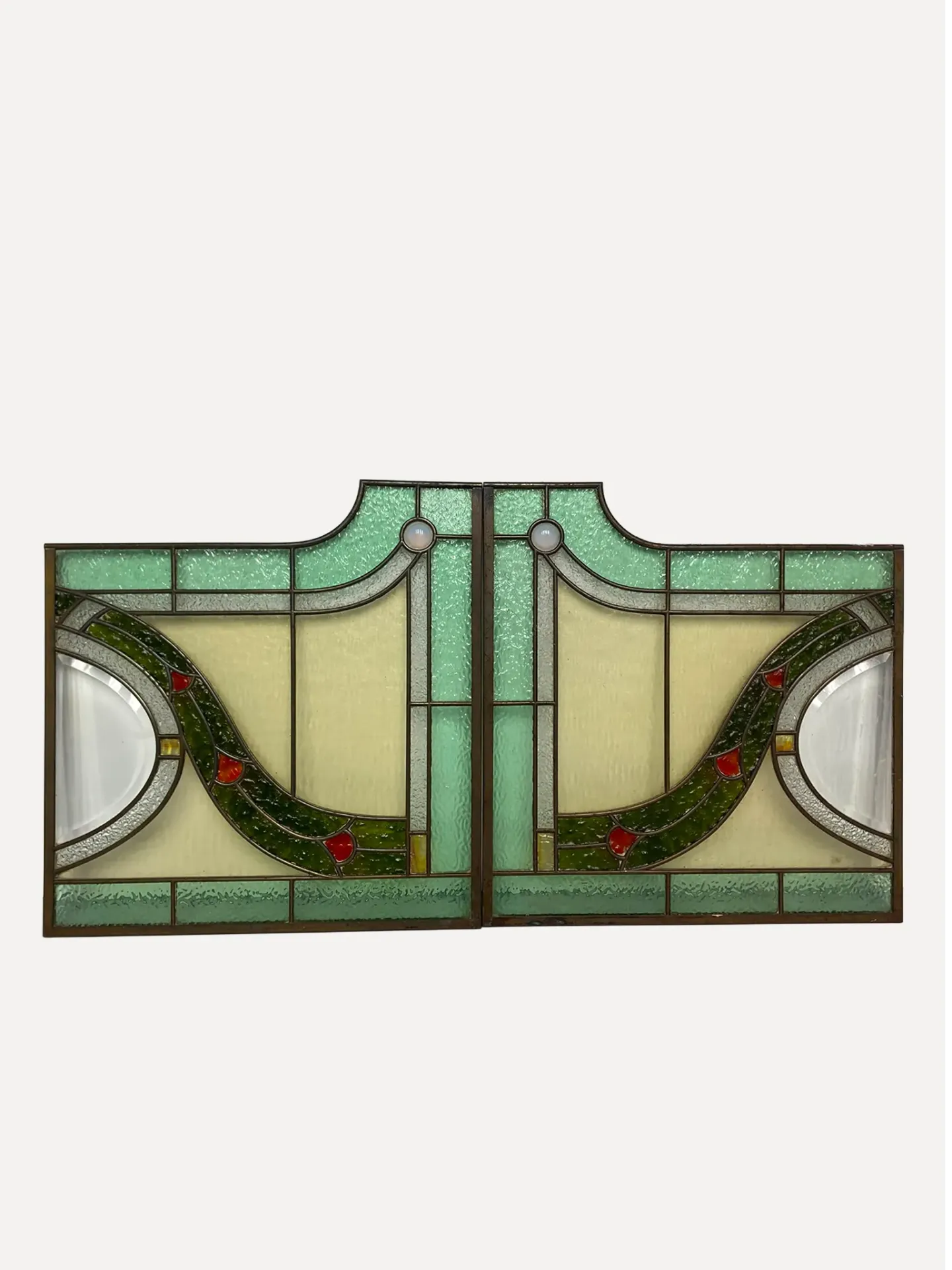 Antique Art Deco Leaded Glass Windows