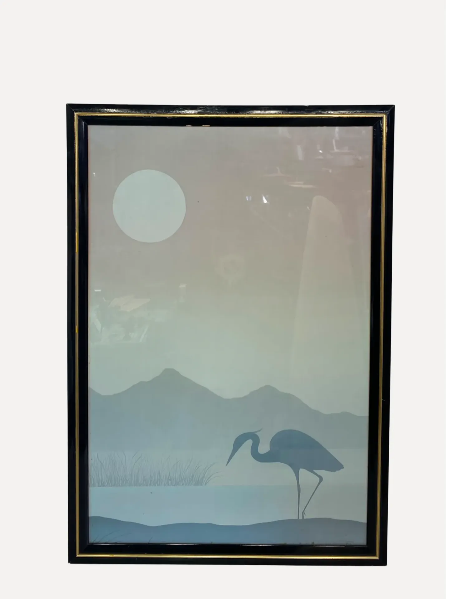 Japanese-Style Heron Art Print Set